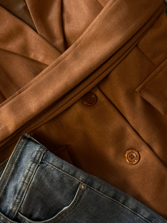 Giacca Suede Cammello
