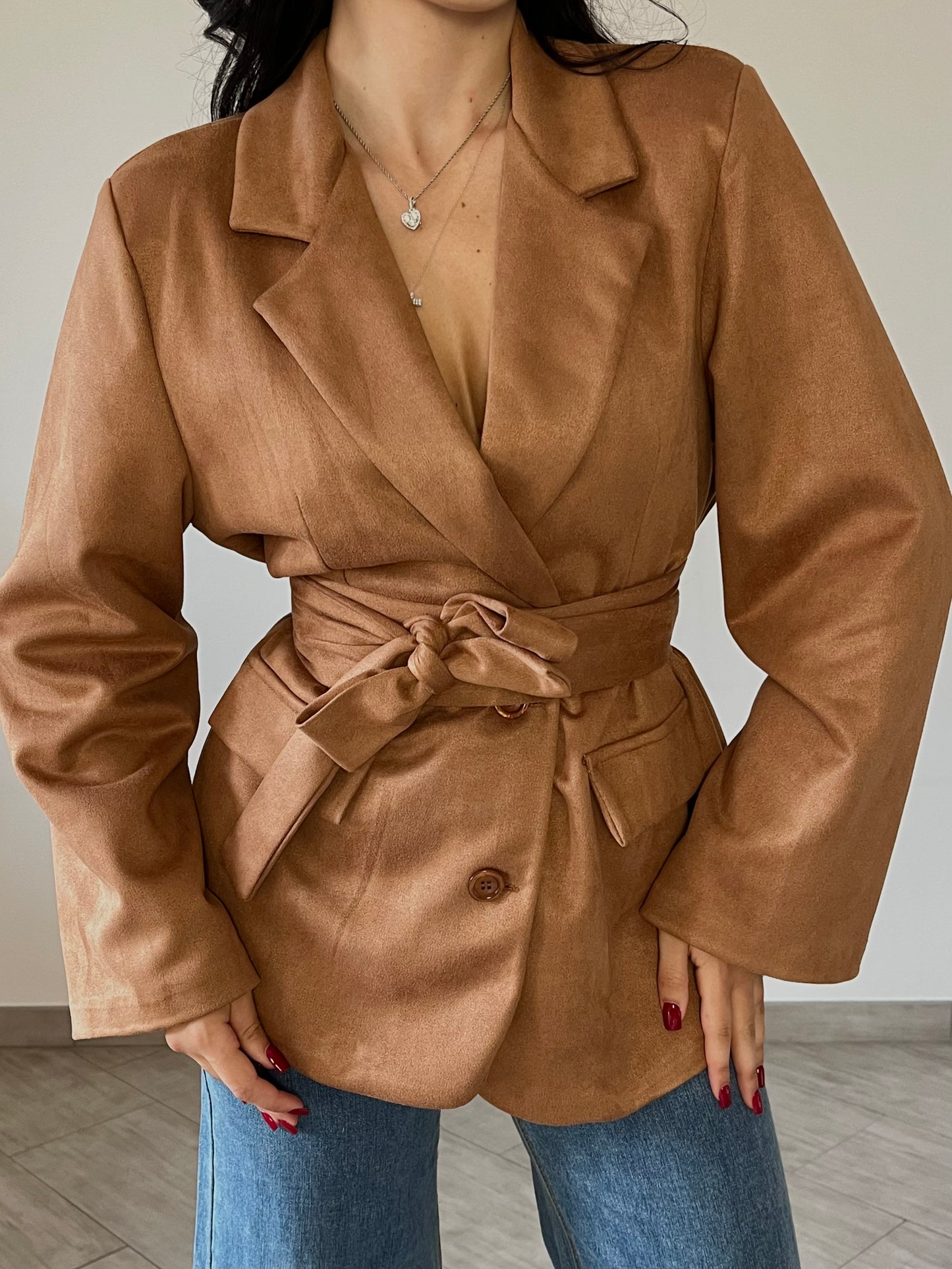 Giacca Suede Cammello